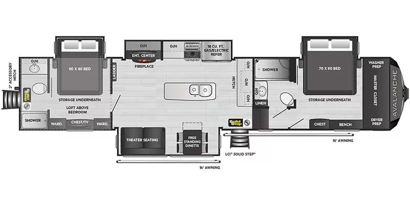 Keystone Avalanche 390DS (2) Plan Image